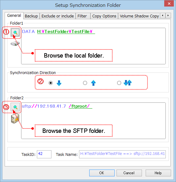 Setup Task to sync SFTP