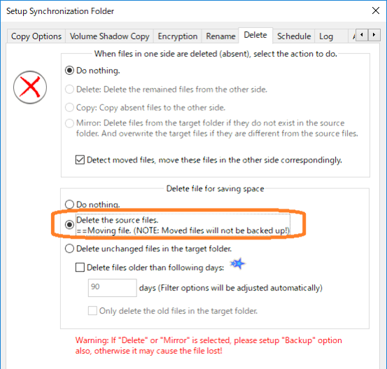 BestSync remove file